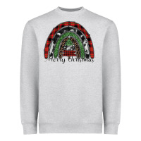 Heather Grey Merry Christmas rainbow Heavyweight Sweatshirt - CowhideDigitalArt