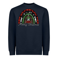 Navy Merry Christmas rainbow Heavyweight Sweatshirt - CowhideDigitalArt