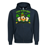 Navy drink responsibly dont spill it Zipper Hoodie - Artiststas