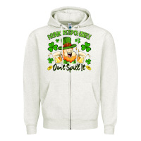 Oatmeal Heather drink responsibly dont spill it Zipper Hoodie - Artiststas