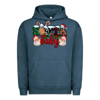Pigment Midnight Navy santa baby with santa and christmas tree cake Urban Hoodie - AdoDesignShop