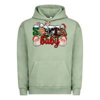 Pigment Oil Green santa baby with santa and christmas tree cake Urban Hoodie - AdoDesignShop