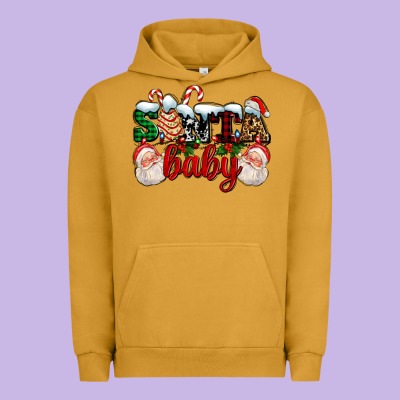 Santa Baby With Santa And Christmas Tree Cake Urban Hoodie Designed By Adodesignshop