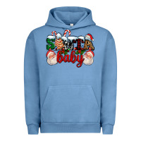 Pigment Pebble Blue santa baby with santa and christmas tree cake Urban Hoodie - AdoDesignShop