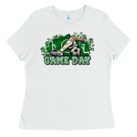 White Game day Soccer Ladies Tee - NancyCooperArtShop