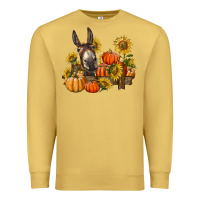 Antique Gold donkey sunflower and pumpkin farm Premium Sweatshirt - BarkalooDesign