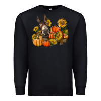 Black donkey sunflower and pumpkin farm Premium Sweatshirt - BarkalooDesign