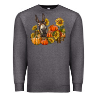 Charcoal Heather donkey sunflower and pumpkin farm Premium Sweatshirt - BarkalooDesign