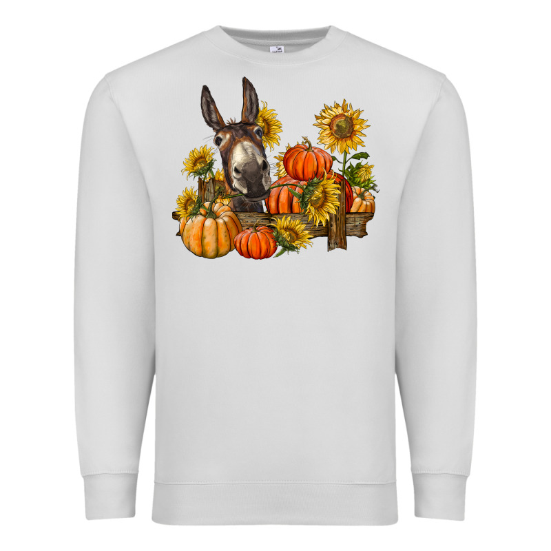 Donkey Sunflower And Pumpkin Farm Premium Sweatshirt by BarkalooDesign | Teevron
