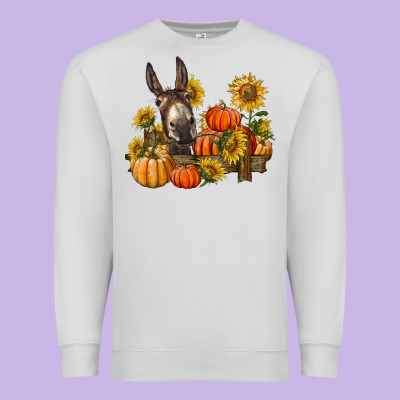 Donkey Sunflower And Pumpkin Farm Premium Sweatshirt Designed By Barkaloodesign