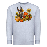 Heather Grey donkey sunflower and pumpkin farm Premium Sweatshirt - BarkalooDesign