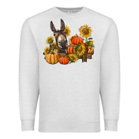 Oatmeal Heather donkey sunflower and pumpkin farm Premium Sweatshirt - BarkalooDesign