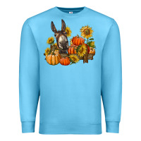 Ocean Blue donkey sunflower and pumpkin farm Premium Sweatshirt - BarkalooDesign