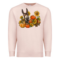 Pale Pink donkey sunflower and pumpkin farm Premium Sweatshirt - BarkalooDesign