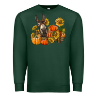 Sports Green donkey sunflower and pumpkin farm Premium Sweatshirt - BarkalooDesign