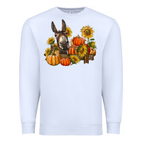 White donkey sunflower and pumpkin farm Premium Sweatshirt - BarkalooDesign