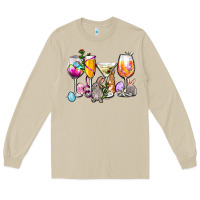 Mushroom Easter wine glasses Long Sleeve Tee - OliviaCreatesArt