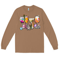 Toasted Coconut Easter wine glasses Long Sleeve Tee - OliviaCreatesArt