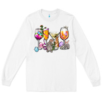 White Easter wine glasses Long Sleeve Tee - OliviaCreatesArt