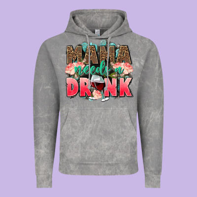 Mama Needs A Drink Mothers Day Vintage Hoodie Designed By Cowgirlartshop