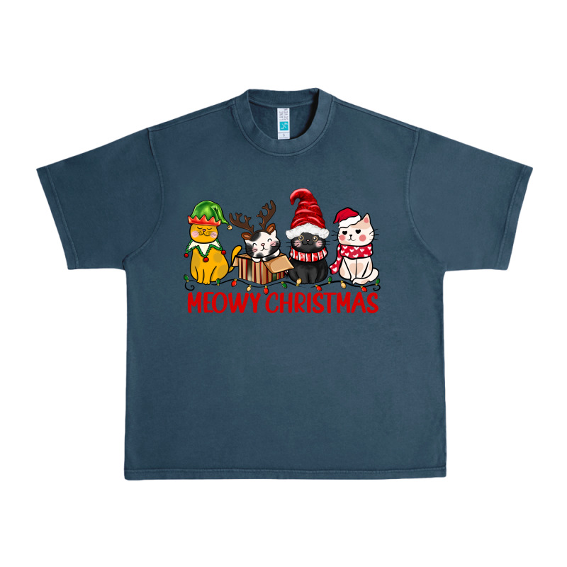 Meowy Christmas Urban Heavy Tee by CowGirlArtShop | Teevron