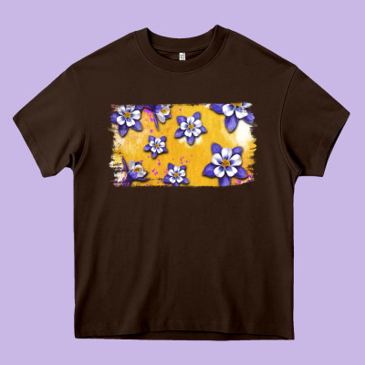 Rocky Mountain Columbine Flower Heavy Core Tee Designed By Bettercallsaul