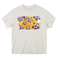 Cream Rocky Mountain Columbine Flower Heavy Core Tee - Bettercallsaul