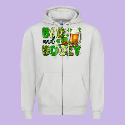 Bad And Boozy Zipper Hoodie Designed By Artiststas