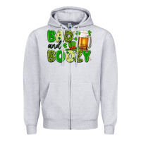 Heather Grey bad and boozy Zipper Hoodie - Artiststas