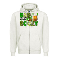 Oatmeal Heather bad and boozy Zipper Hoodie - Artiststas