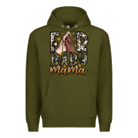Army Green Fur Baby Mama Premium Hoodie - CowhideDigitalArt