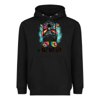 Black tie dye momlife messy bun Heavyweight Hoodie - BarkalooDesign
