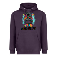 Plum tie dye momlife messy bun Heavyweight Hoodie - BarkalooDesign