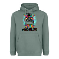 Sage tie dye momlife messy bun Heavyweight Hoodie - BarkalooDesign