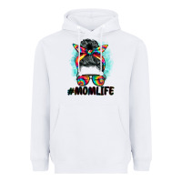 White tie dye momlife messy bun Heavyweight Hoodie - BarkalooDesign
