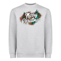Heather Grey Merry Christmas Heavyweight Sweatshirt - CowhideDigitalArt