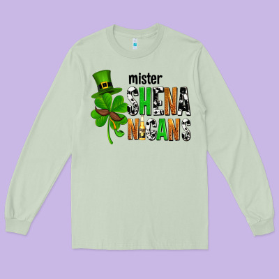 St. Patrick's Mister Shenanigans Long Sleeve Tee Designed By Oliviacreatesart