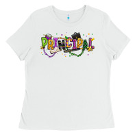 White mardi gras principal Ladies Tee - texasbilliewilder