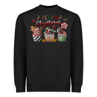 Black Merry Christmas Heavyweight Sweatshirt - CowhideDigitalArt