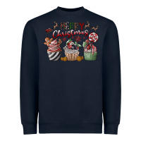 Navy Merry Christmas Heavyweight Sweatshirt - CowhideDigitalArt