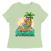 Matcha Hello summer skeleton Ladies Tee - NancyCooperArtShop