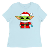 Baby Blue baby yoda christmas santa claus Ladies Tee - trangStudio