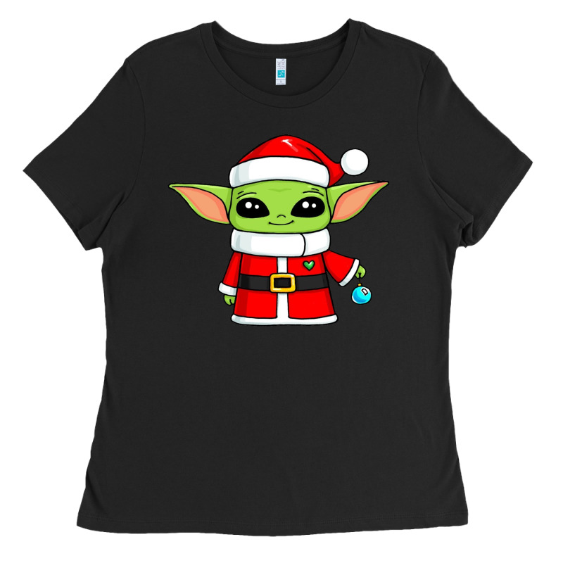 Baby Yoda Christmas Santa Claus Ladies Tee by trangStudio | Teevron