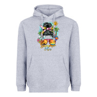 Heather Grey summer vibes messy bun Heavyweight Hoodie - BarkalooDesign