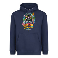 Navy summer vibes messy bun Heavyweight Hoodie - BarkalooDesign