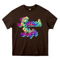 Chocolate Brown beach life Heavy Core Tee - JahusDesignShop