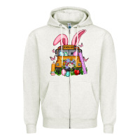 Oatmeal Heather school bus easter Zipper Hoodie - Artiststas