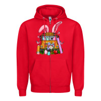 Red school bus easter Zipper Hoodie - Artiststas