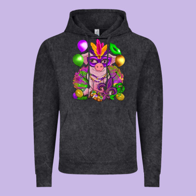 Mardi Gras Pig Vintage Hoodie Designed By Howdyjamesfarm