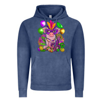 Vintage Denim Mardi Gras Pig Vintage Hoodie - HowdyJamesFarm